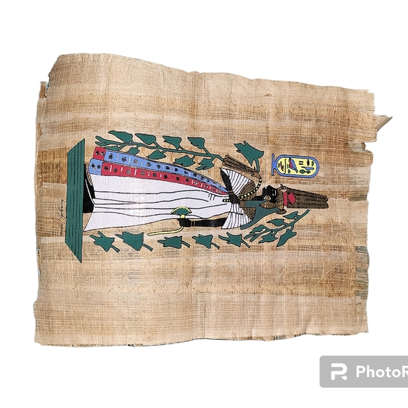 *Free Shipping* Egyptian Papyrus Hand Painted Museum Print Nefertiti 7×10 - Picture 9 of 9
